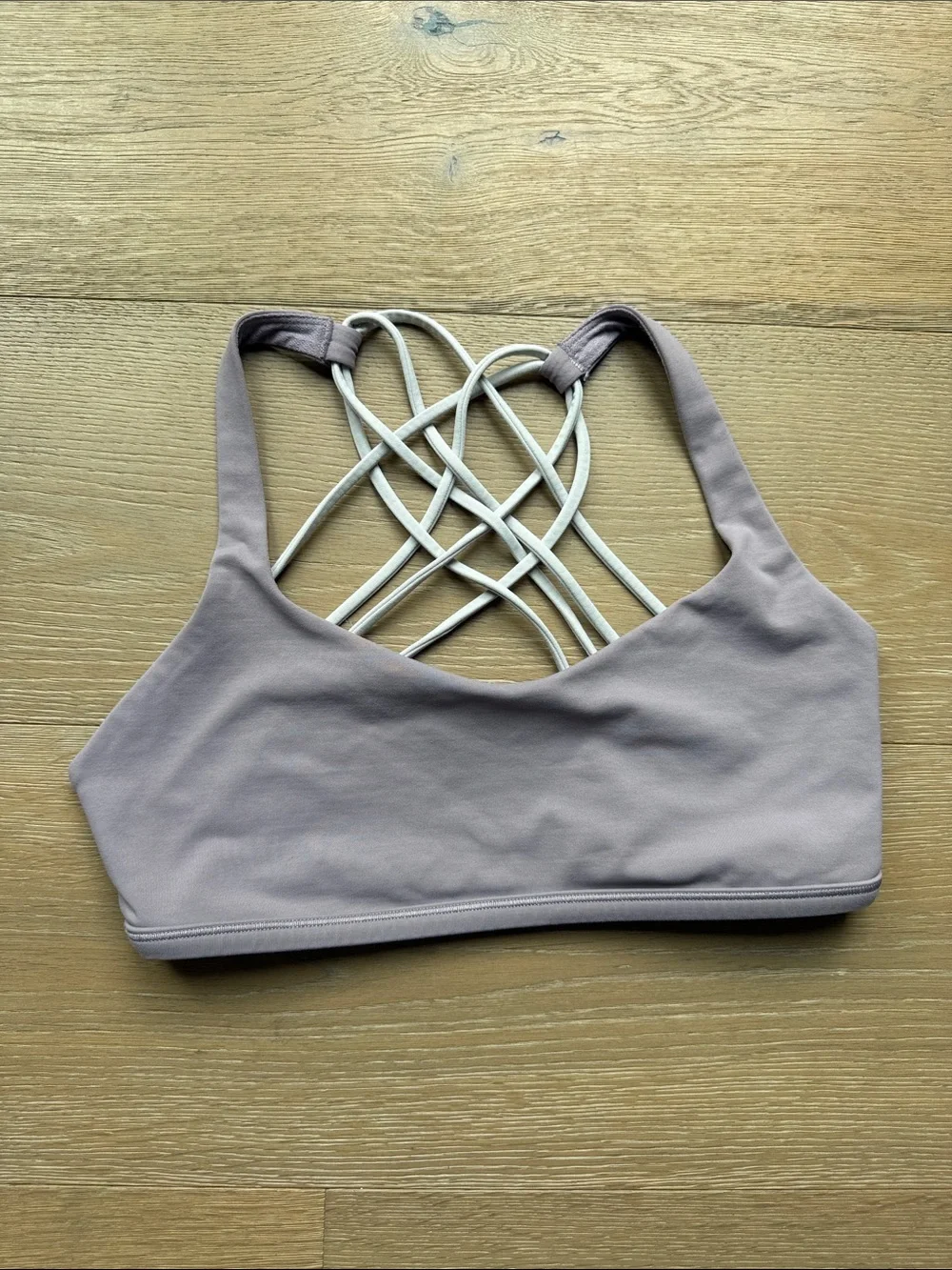 lululemon athletica Mauve  Sports Bra with Cream Strappy Back